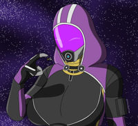 breasts drawing growth giantess giga alien color armor huge_breasts tali mask stars space_station hood cosmic_giantess mass_effect talizorah quarian citadel ominousprive