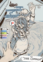 giantess maid_uniform monster_girl breasts drawing city mega monochrome large_breasts buildings gloves phone airplane clouds milf dialogue window_view looking_at_tiny godjirezarts