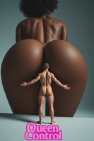 nude sexy butt ass_worship dark_skin interracial embrace ai_art queencontrol shrunken_man