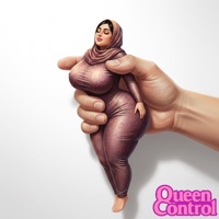 shrunken_woman sexy large_breasts handheld painting realistic ai_art queencontrol arab hijabi afghan