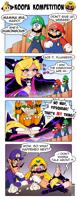 giantess breasts drawing blushing mega blonde comic black_hair color long_hair blue_eyes cleavage mario huge_breasts brunette stomping gloves red_hair crown fighting bowser luigi super_mario hat cape earrings bracelet dialogue cliff spikes wario waluigi looking_at_tinies wapeach