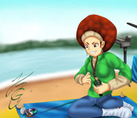drawing giantess color handheld shrunken_man handplay ace_attorney dick_gumshoe kogochew lotta_hart