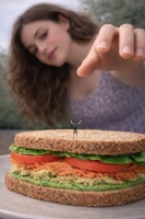 giantess micro shrunken unaware pre_vore ai_art shrunken_man food sandwitch golzar