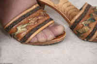 giantess feet sandals shrunken_man trapped under_foot squished