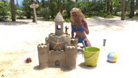 bikini blonde beach looking_at_tiny digital_render sandcastle taintedwizard shrunken_man sand_castle