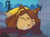 giantess gameoverse kit_bodega drawing furry city mega color destruction buildings cat_ears brunette ponytail lying_down giantesses cat_girl vehicles silhouette closed_eyes hanging_on hands_on_hips debris whiskers Mega Destruction calanu miss_information