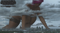 nipples nude city mega destruction cleavage buildings huge_breasts pink_hair crawling clouds thick_thighs redfiredog Mega Destruction Cleavage brests growth giantess curvy digital_render thicc