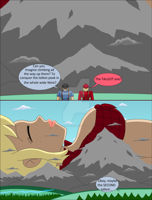 breasts drawing giantess giga mega sleeping blonde comic black_hair color large_breasts lying_down mountains forest clouds hat freckles shirt closed_eyes trees top bare_legs nightcore100 bare_midriff lumberjack betty_bunyan Mega