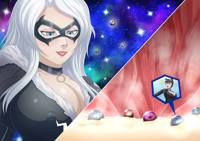breasts drawing giantess white_hair space black_hair color long_hair blue_eyes clothed crossover cleavage nipping huge_breasts goddess milk smiling galaxy mask universe batman choker catsuit goggles stars catwoman breast_milk tera internal_view spider_man dc_comics cosmic_giantess black_cat thedaibijin breast_vore marvel_comics cutaway multiverse omni Cleavage