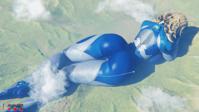 breasts giantess giga blonde large_breasts butt lying_down boots airplane jets mountains clouds costume fantastic_four road belt thick_thighs digital_render invisible_woman marvel_comics susan_storm jessicagts marvel_rivals