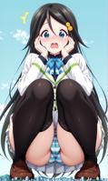 giantess panties blushing giga city black_hair long_hair butt blue_eyes skirt buildings shoes underwear pantyshot camel_toe squatting surprised day uniform looking_down open_mouth thighs outdoors sky jacket pleated_skirt bow striped shirt thigh_highs striped_panties loafers hills white_skirt thick_thighs hair_ornament long_sleeves bowtie myriad_colors_phantom_world reina_izumi very_long_hair solo ai_art hair_between_eyes blue_bow brown_footwear yuegts hands_on_own_face hands_on_own_cheeks black_thighhighs Ai_art musaigen_no_phantom_world blazer blue_bowtie white_jacket