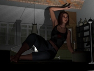 black_hair clothed amazon living_room nervous digital_render