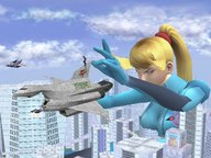 giantess city samus_aran tajtehninja starfox starwing digital_render