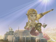 giantess city blonde nintendo digital_render the_legend_of_zelda princess_zelda_(the_legend_of_zelda)