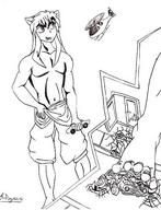 drawing crush feet furry anthro monochrome destruction giant barefoot helicopter inuyasha vehicles