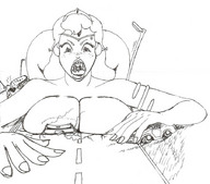 breasts drawing giantess vore monochrome destruction anime breast_crush frakass vehicles truck