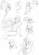 breasts drawing vore manga monochrome handheld saliva anime final_fantasy tifalover shrunken_woman breast_play tiffa yuffie