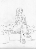 drawing giantess butt clothed anime modest simple big_ass