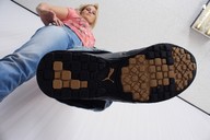 blonde jeans sneakers point_of_view