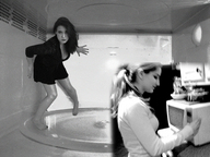 monochrome shrunken_woman cruel microwave