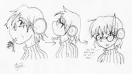 drawing vore monochrome anime