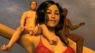 giantess nude penis bra sitting carg on_shoulder digital_render