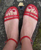 collage feet shrunken_men sandals encolhido
