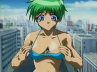 breasts giantess swimsuit anime mouse between_breasts