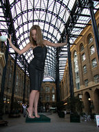 giantess collage feet high_heels unknown_artist shrunken_man looking_down looking_up platforms indoors pedicure courtyard