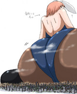 drawing giantess city color butt destruction clothed ochiko_terada anime oekaki bunny_girl