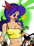 breasts nipples giantess climbing shrunken_men lunch cloclo2 dragon_ball shrunken_man zoom master_roshi