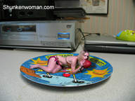 collage vore blonde shrunken_woman food