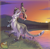 drawing furry color fox taur fishing sabertooth