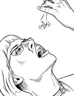 drawing vore monochrome glasses anime hand dropped