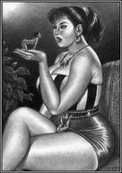 drawing giantess monochrome anime shrunken_men bbw namio on_palm