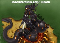 drawing giantess furry dragoness color butt huge_breasts gideon lava village volcano