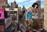 giantess collage city multiple_giantesses high_heels stockings jr paris_hilton katy_perry