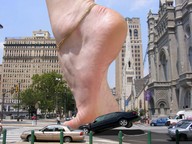 giantess crush collage city mega barefoot soles foot_crush shrunken_people vehicles ankle_bracelet vehicle_crush