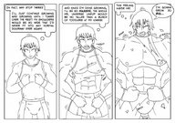drawing growth comic monochrome giant muscles mindloop ripped_clothing
