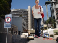giantess collage city blonde flip_flops