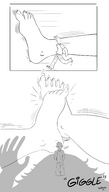 breasts drawing giantess feet barefoot anime shrunken_men debolte