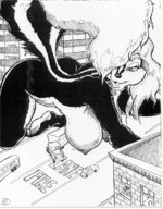 breasts drawing giantess furry city monochrome skunk bus vehicles truck