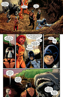 drawing giantess color fantasy superhero story giganta red_hair amazon bane jumpsuit dialogue dc_comics killer_shark dwarfstar king_shark lady_vic