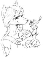 drawing gentle furry monochrome dancing braid