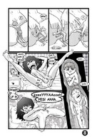 breasts insertion nude monochrome couple story shrunken_man teasing unknown_hand