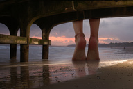 giantess collage feet mega color bridge beach barefoot water ocean soles sand outdoors garcia_accasbel ankle_bracelet bare_legs