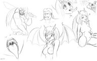 female karbo monochrome demoness women doodles