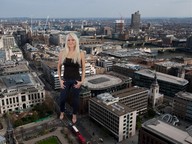 giantess collage city blonde clothed buildings unknown_artist standing streets looking_at_viewer