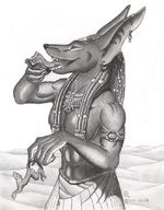 drawing vore furry anthro giant male anubis jackal