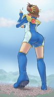 drawing giantess crush giga city color destruction anime green_eyes pogojo brunette boots foot_crush cardcaptor_sakura foot_print
